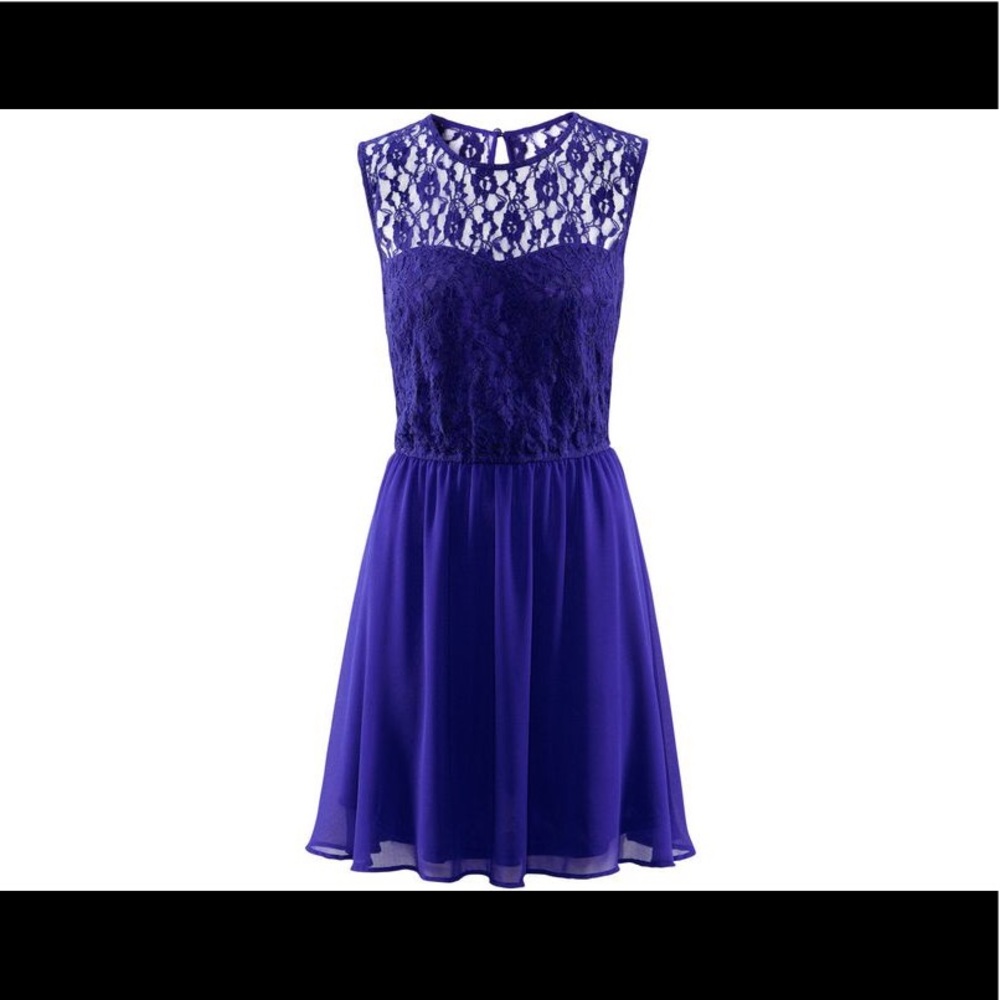 Royal blue dress with lace